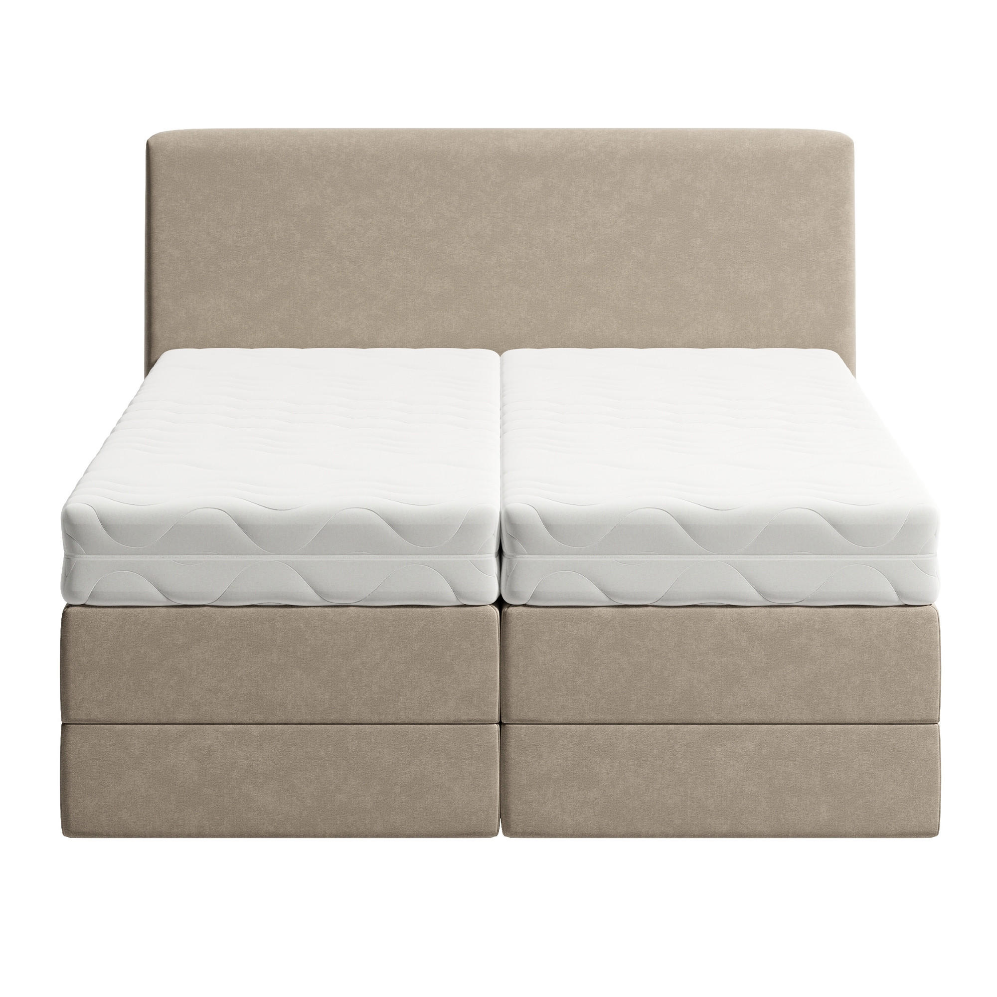 BOXSPRINGBETT mit Bonnell Matratze, mit Kopfteil, 160 x 200 cm, in Beige - Beige, Naturmaterialen (160/200cm) - Home Collective