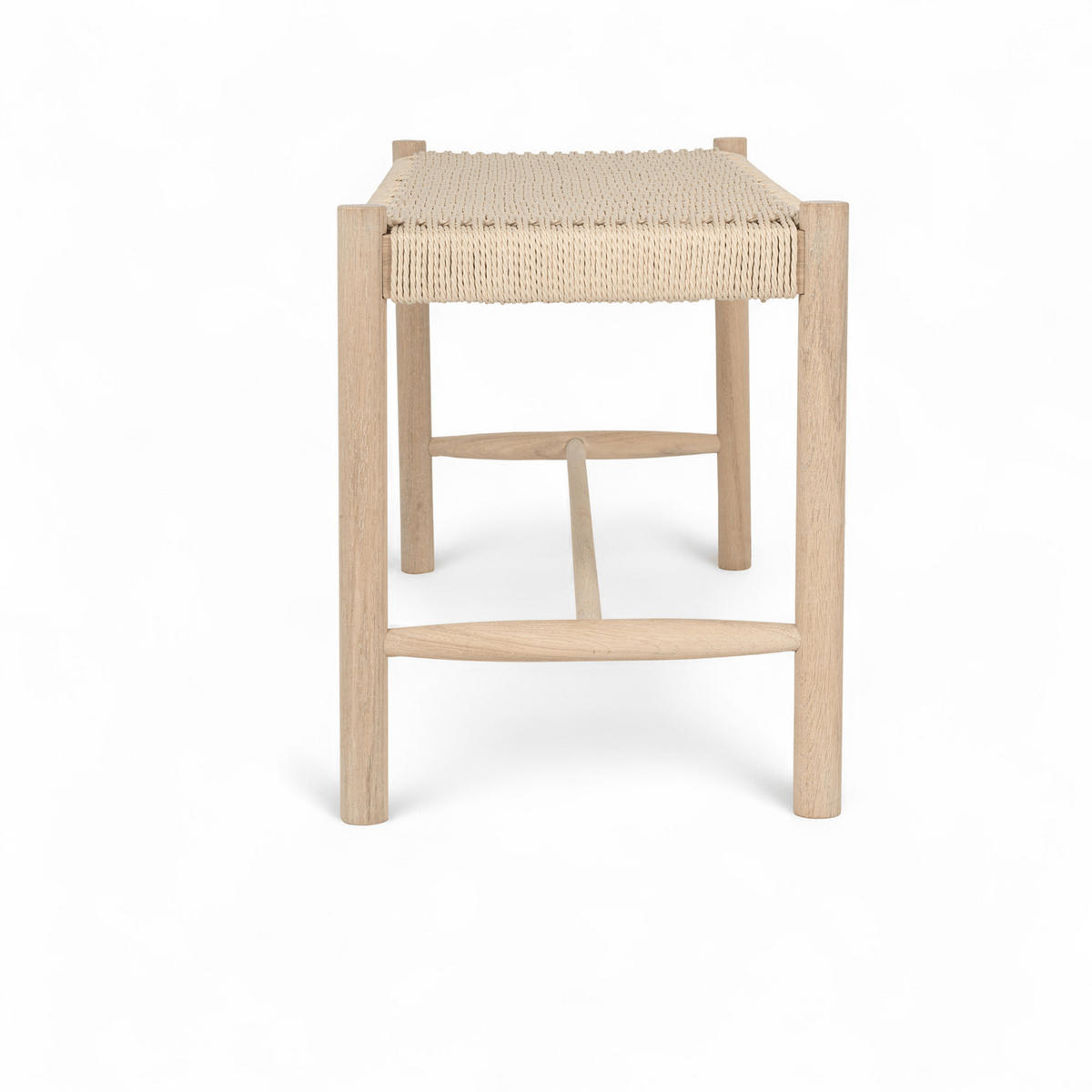 SITZBANK 90/36/45 cm Rattan / Eiche Eiche bianco - Eiche Bianco/Eichefarben, Holz/Papier (90/45/36cm) - Furnhouse