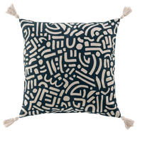 ZIERKISSEN Lior 45/45 cm - Schwarz, Naturmaterialen (45/45cm) - Douceur d´intérieur