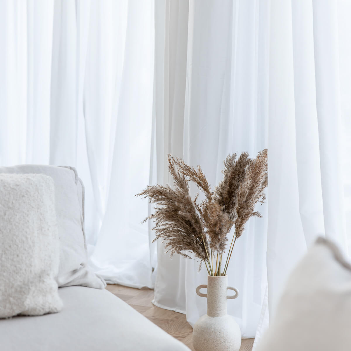 TROCKENBLUMEN Pampasgras Shorty 1/2 Bund - Naturfarben, Naturmaterialien (70cm) - Lykke & You