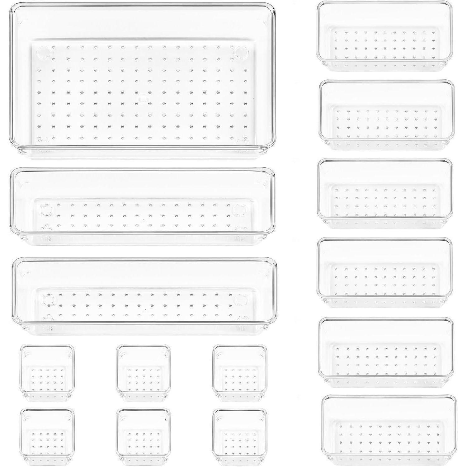 SCHUBLADEN Organizer 15-teiliges Set Klar Kunststoff - Transparent, Kunststoff (15/10.3/22.7cm)