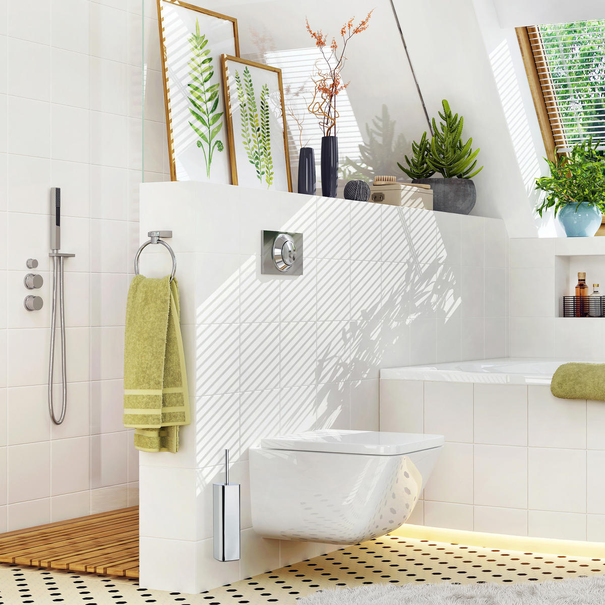 WC Bürstenhalter - Silberfarben, Metall (8/38.5/8cm) - Relaxdays