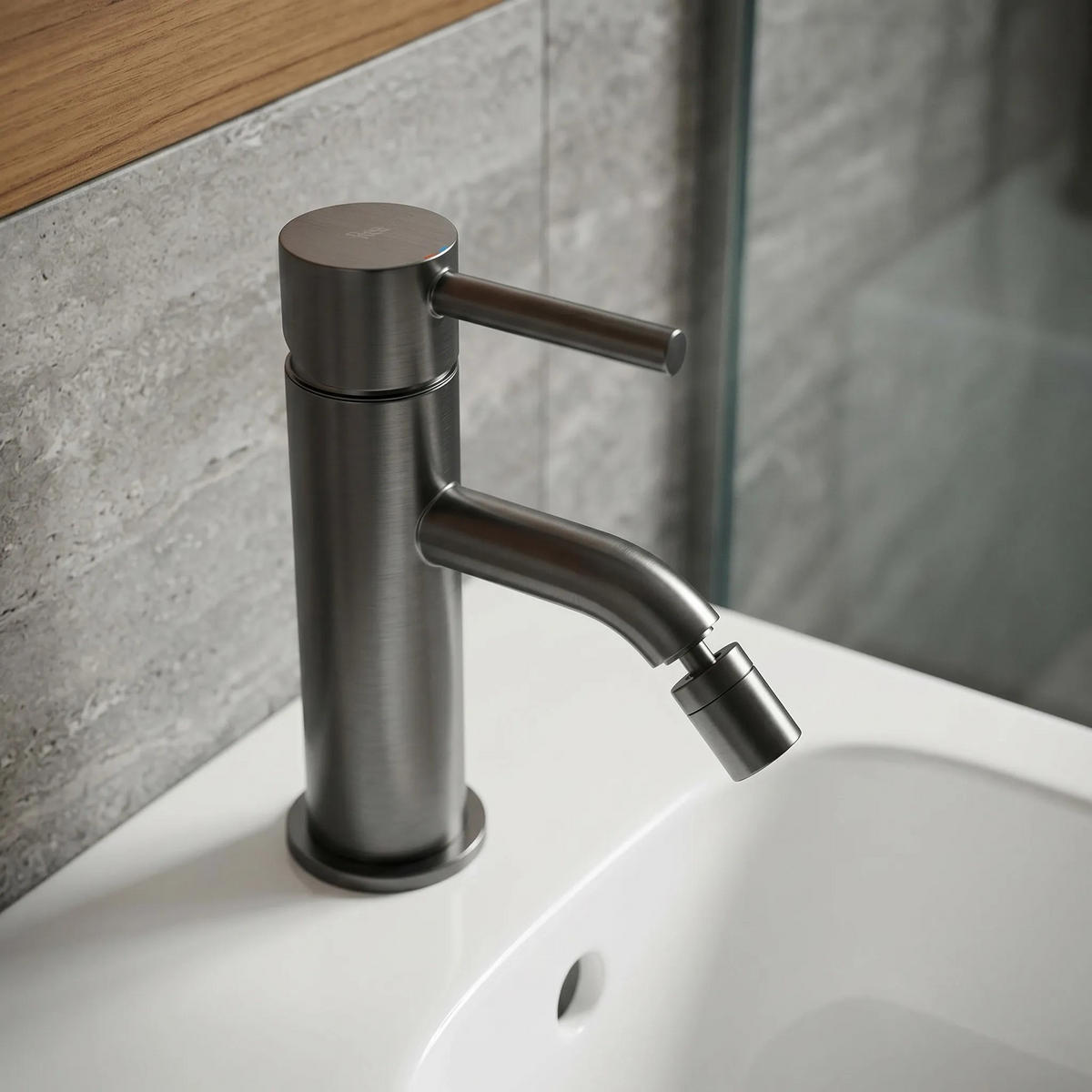 BIDETARMATUR Rea Lungo Titan - Titanfarben, Metall (20/17/9cm) - REA
