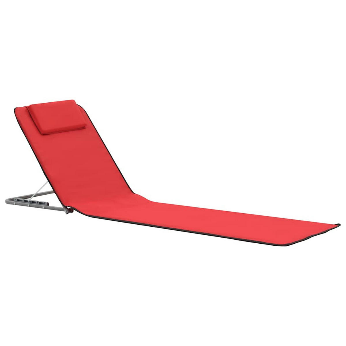 KLAPPBARE Strandmatte 2Er Set Stahl Und Stoff Rot - Rot, Metall (53/47/160cm) - vidaXL
