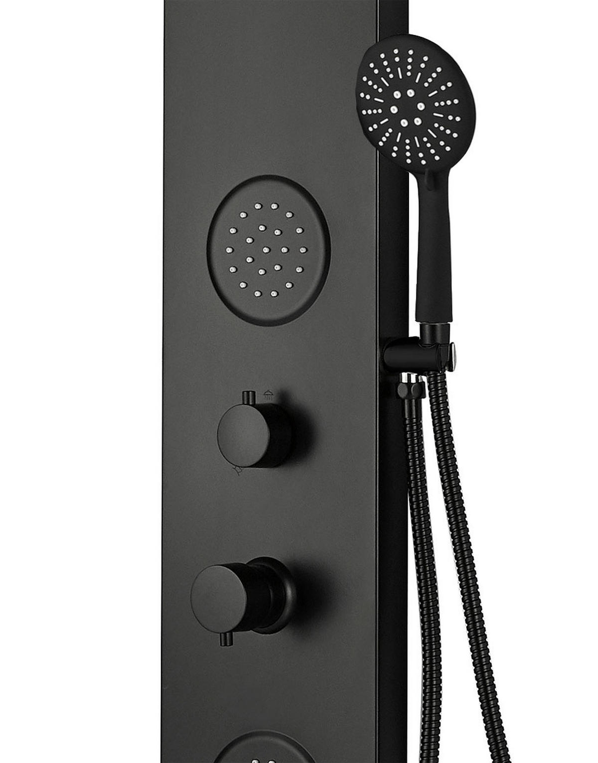 DUSCHPANEEL Suva Schwarz Kunststoff - 20 x 130 cm - Schwarz, Kunststoff (20/130/7cm) - Badplaats