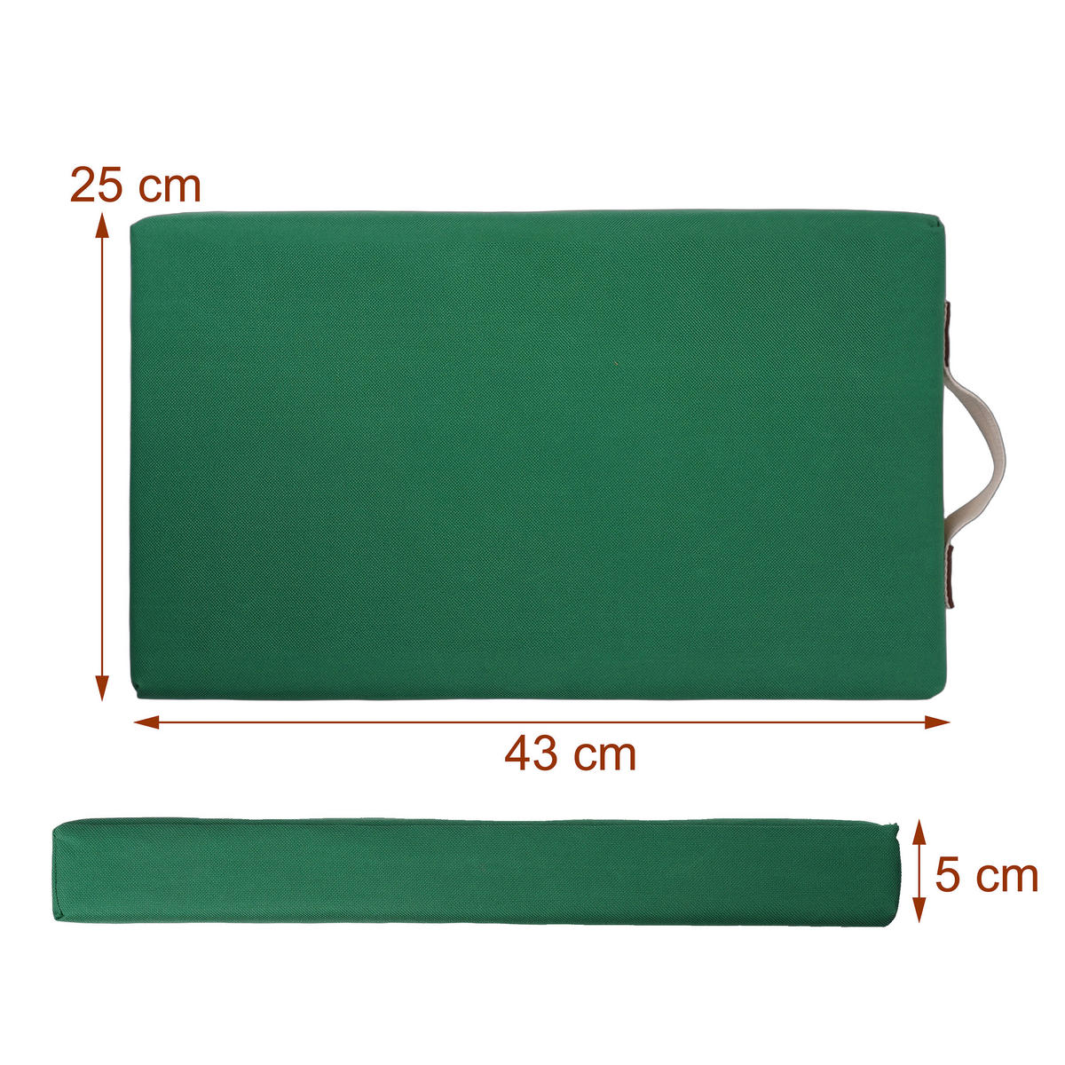 PODLOŽKA na kolená do záhrady - zelená, textil (43/25cm) - Relaxdays