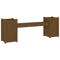 GARTENBANK mit Pflanzkübeln Honigbraun 180x36x63 cm Massivholz - Braun, Holz (36/63/180cm) - furnicato