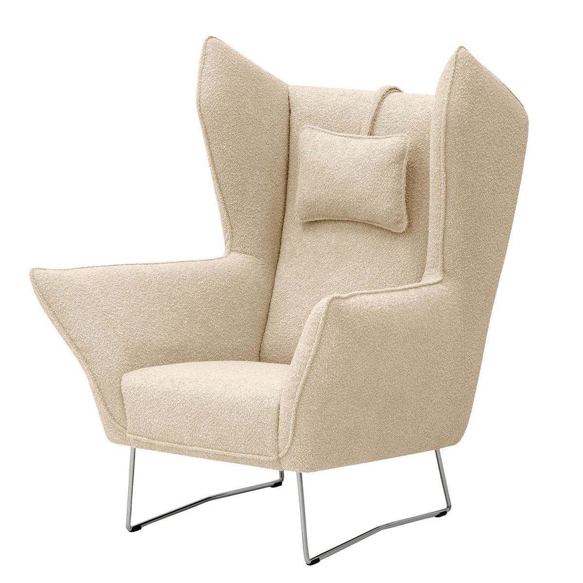 SESSEL - Chromfarben/Beige, Textil/Metall (80/112/92cm) - home24