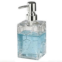 SEIFENSPENDER Glas 400ml Crack-Design Silber - Transparent, Glas (7/17.4/7cm)