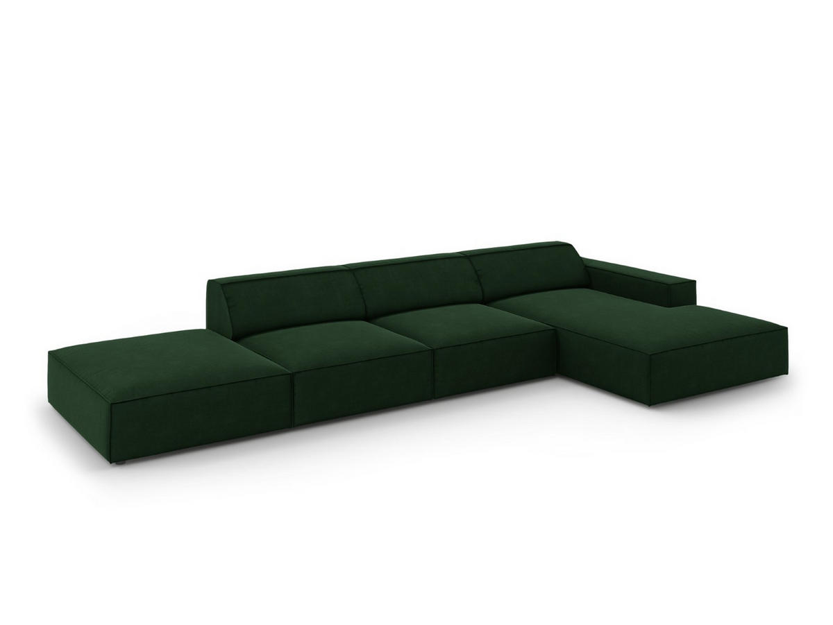 ECKSOFA rechts Jodie aus Samt flaschengrün 5 Sitzplätze - Dunkelgrün, Textil (166/341cm) - Micadoni
