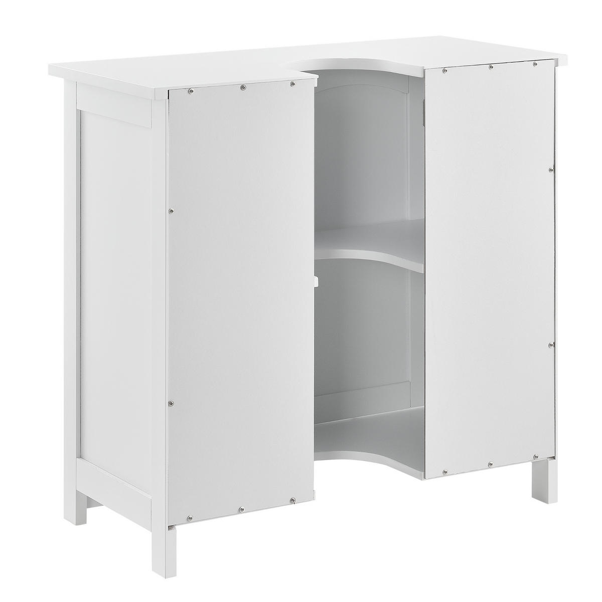 WASCHBECKENUNTERSCHRANK - Weiß, Holzwerkstoff (60/60/30cm) - [en.casa]