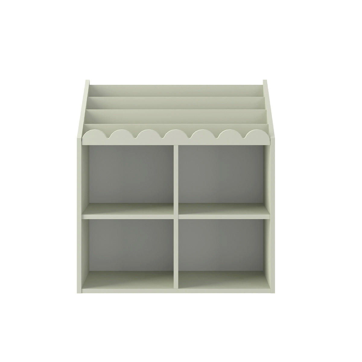 REGÁL NA KNIHY Book Nook Šalviovo zelená - zelená, kompozitné drevo (71/76/33cm) - Petits-meubles