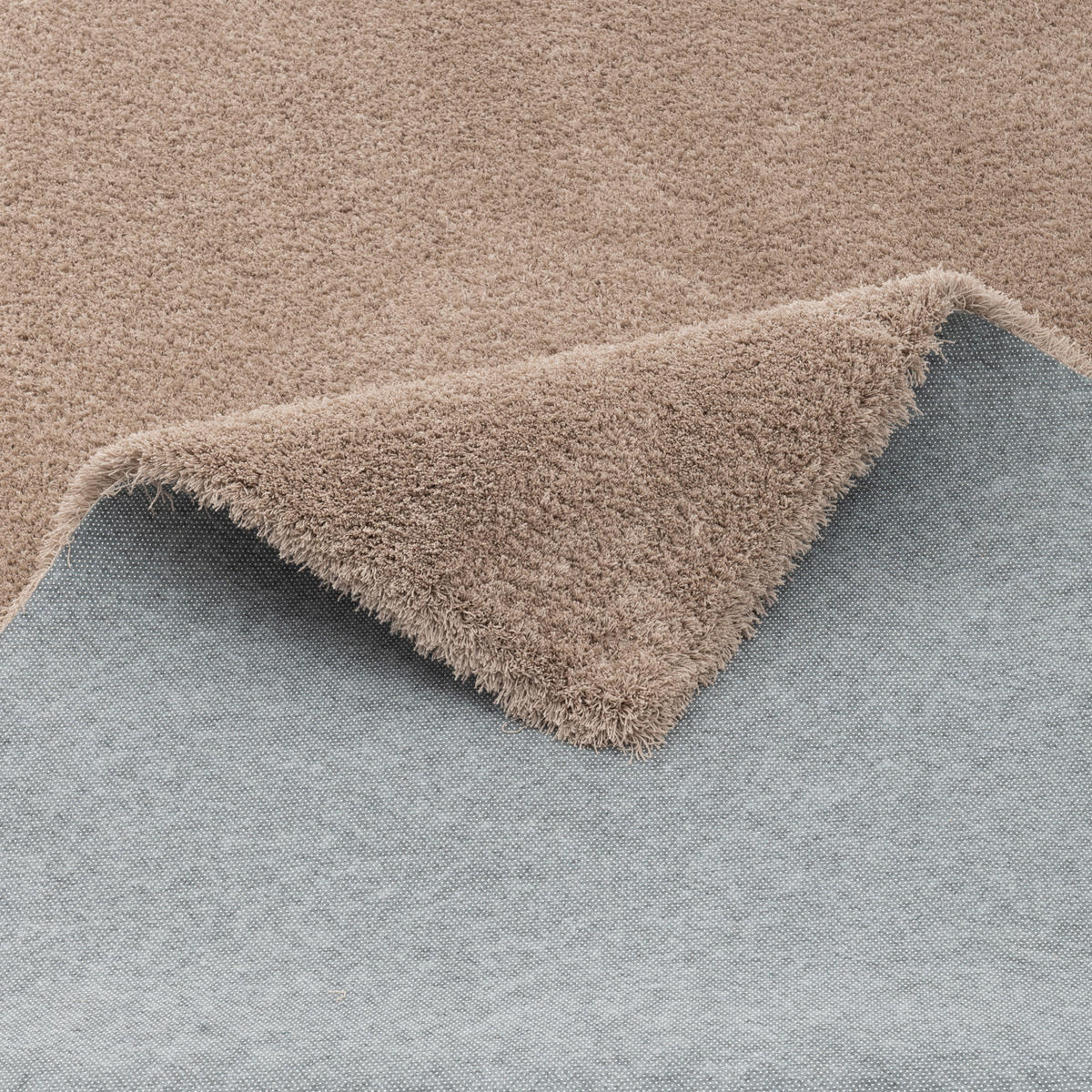 LUXUS HOCHFLOR LANGFLOR TEPPICH LÄUFER HARMONY - Taupe, Textil (80/160cm) - Snapstyle