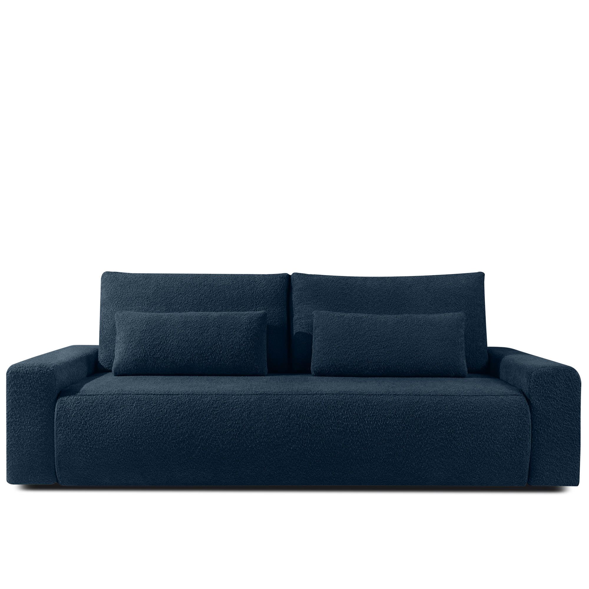 3-SITZER SCHLAFSOFA MOLLIS, Bouclé, Dunkles Marineblau - Dunkelblau, Holz/Holzwerkstoff (250/93/108cm) - KONSIMO®