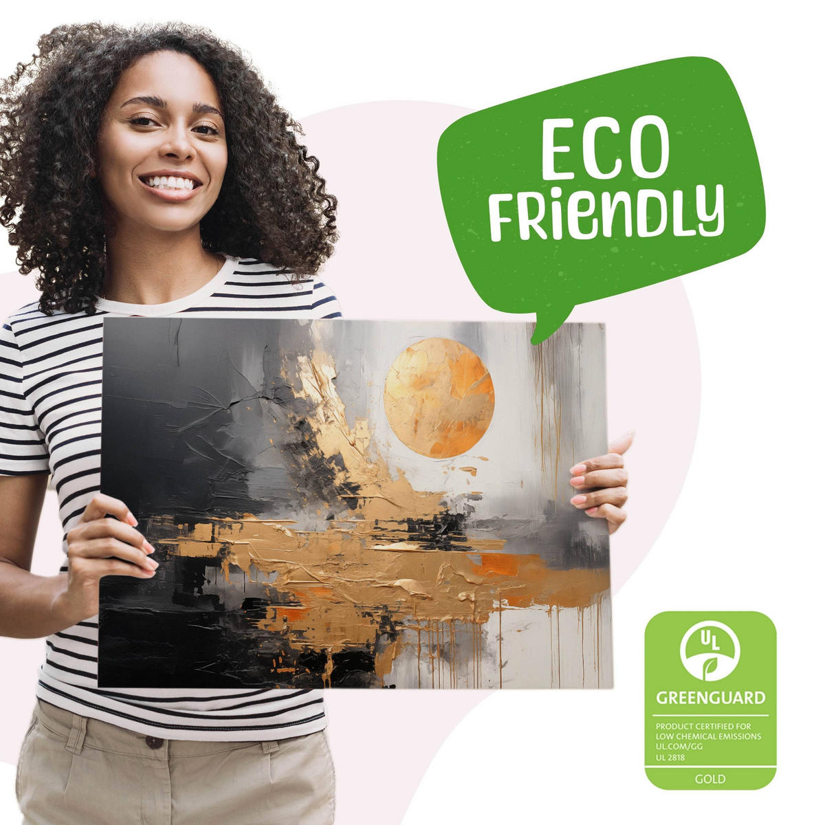 LEINWANDBILD Abstraktion Moderne Muster 40x30cm - Schwarz/Grau, Textil (40/30cm) - Muralo