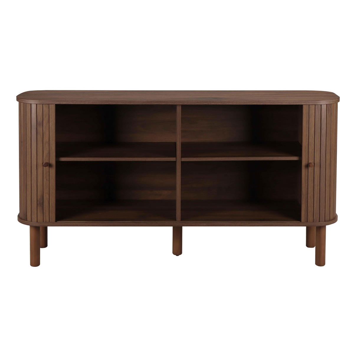 SIDEBOARD, dunkles Holzeffekt - Braun, Holz (40/76/140cm) - Oviala
