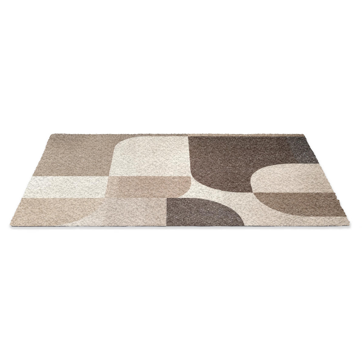 FUSSMATTE Geometrisch - Gewebte Struktur - Modern Fußabtreter 90x60 cm - Beige, Kunststoff (90/60cm) - MuchoWow