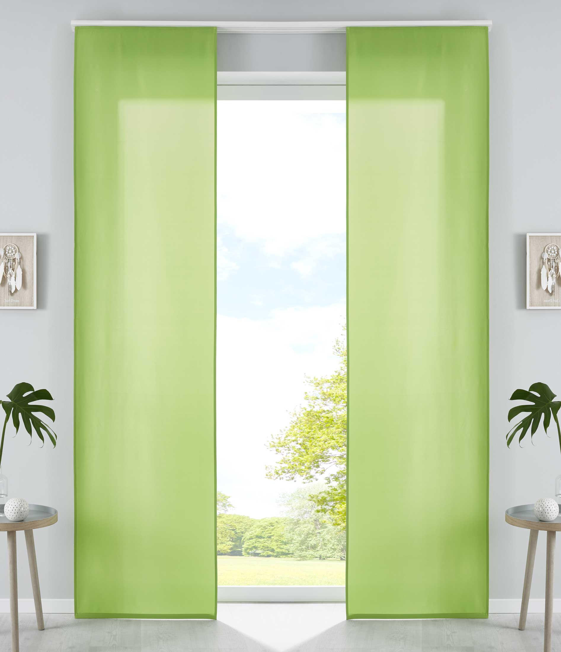 VORHANG 2ER SET HxB 245x60 cm Apfelgrün - Hellgrün, Textil (60/245cm) - Gardinenbox