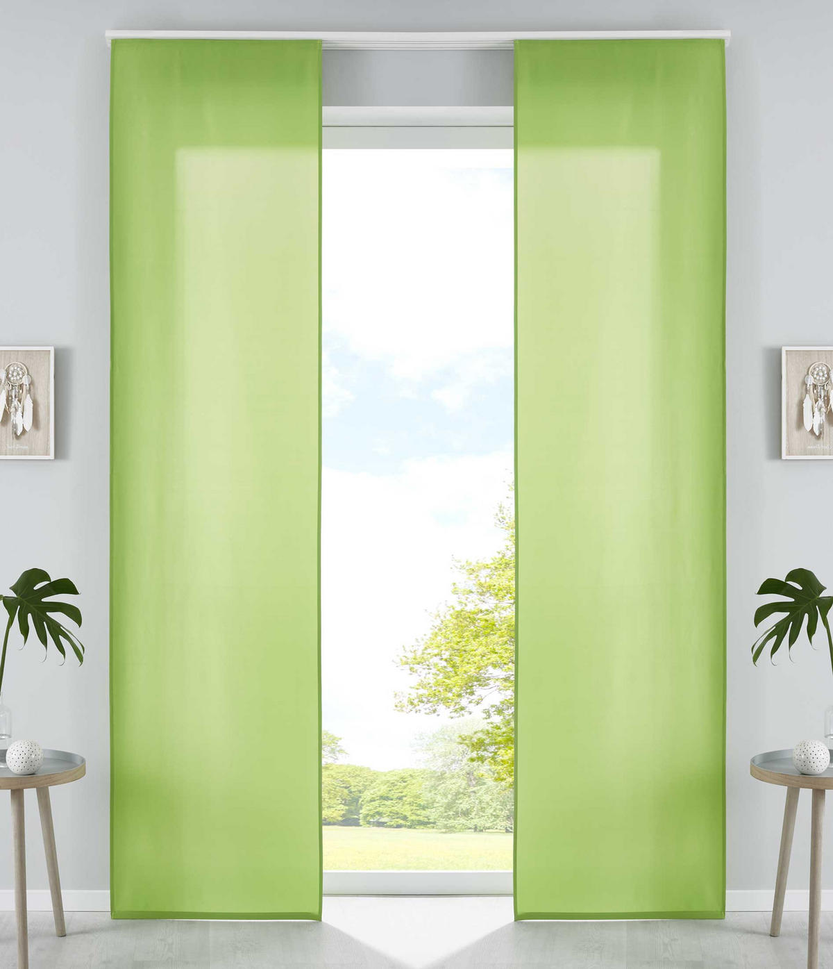 VORHANG 2ER SET HxB 245x60 cm Apfelgrün - Hellgrün, Textil (60/245cm) - Gardinenbox