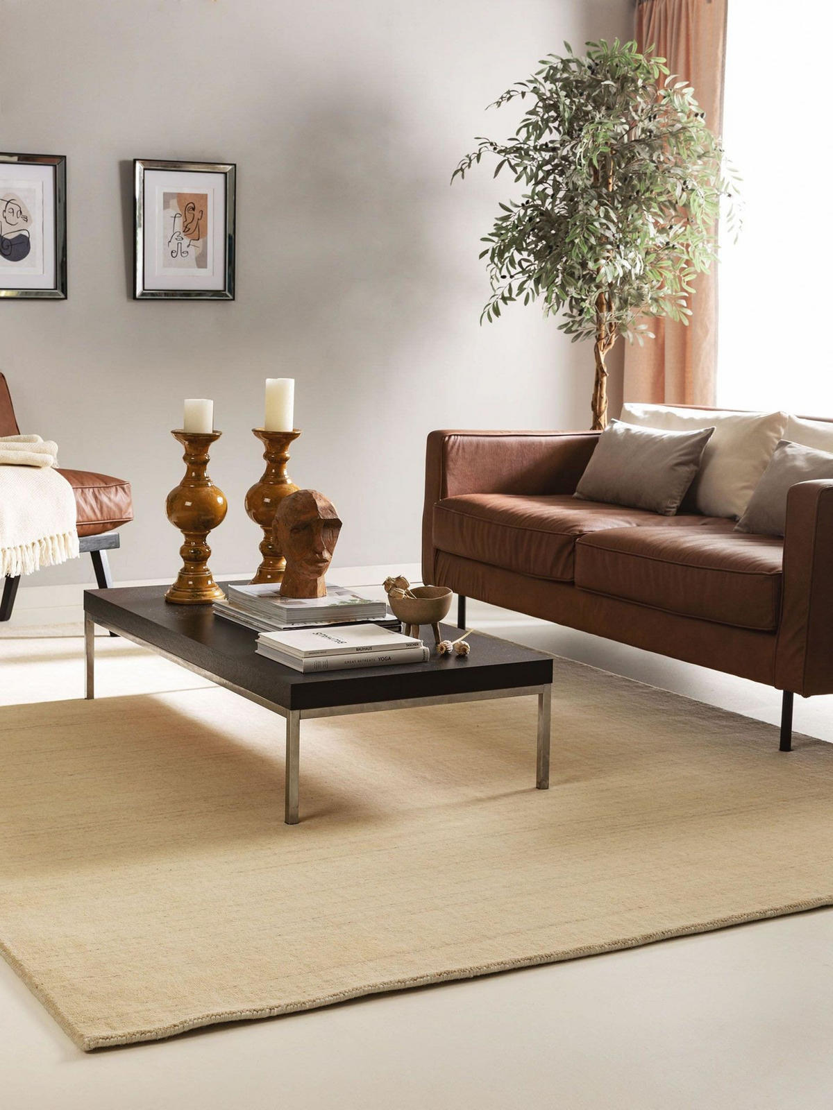 TEPPICH Wollteppich Jamal Beige - Beige, Textil (80/1cm) - KUNSTLOFT