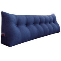 RÜCKENKISSEN für Bett Leinenlook Blau 200 cm - Blau, Textil (50/200cm) - Vercart