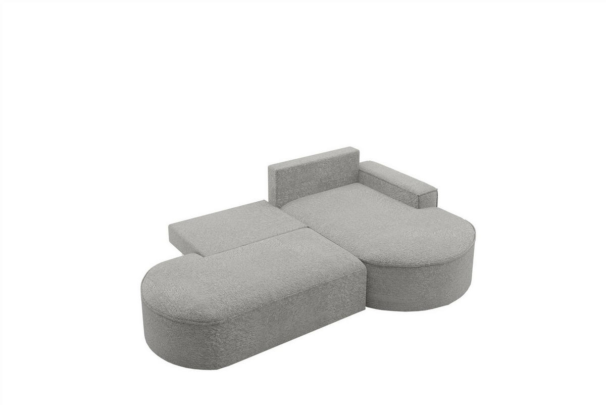 ECKSOFA Girona Mit Schlaffunktion - Grau, Holzwerkstoff/Textil (278/179cm) - Fun Möbel