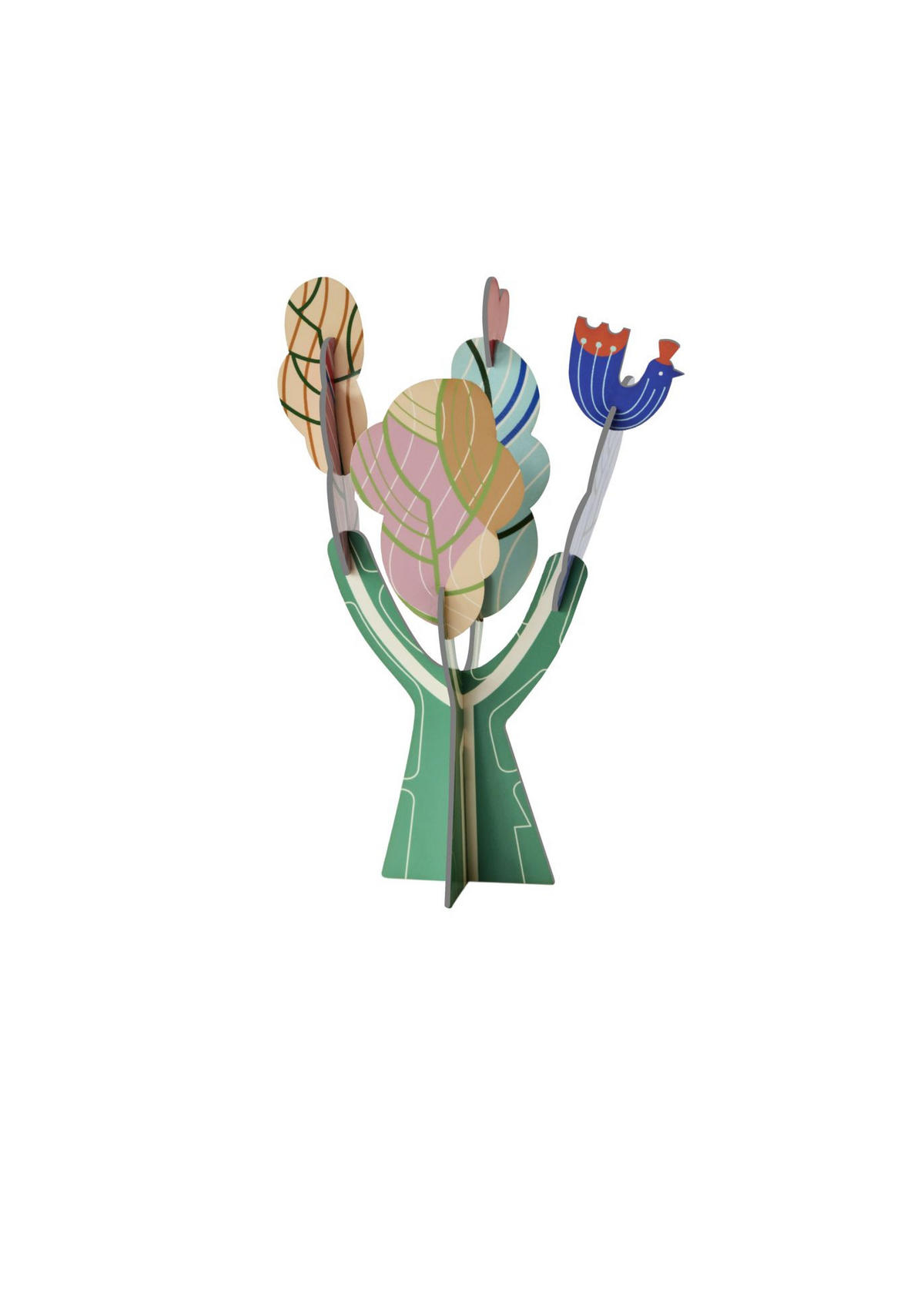 DEKOFIGUR Verspielter Baum 5/17 cm - Multicolor, Wellpappe (5/17/12cm) - KUNSTLOFT