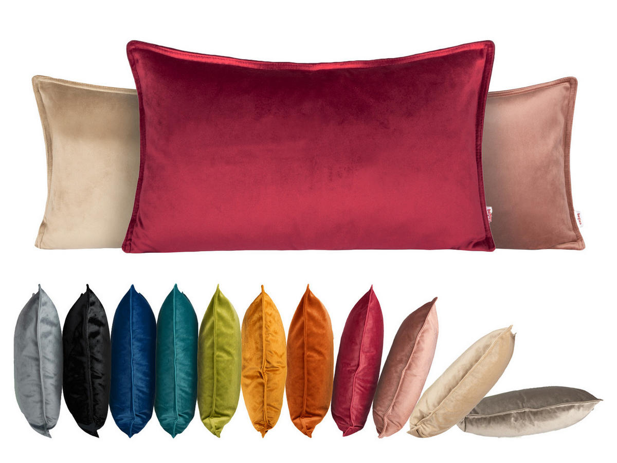 KISSENHÜLLE Samt&Sonders petrol 50/30 cm - Petrol, Textil (30/50cm) - beties Heimtextil