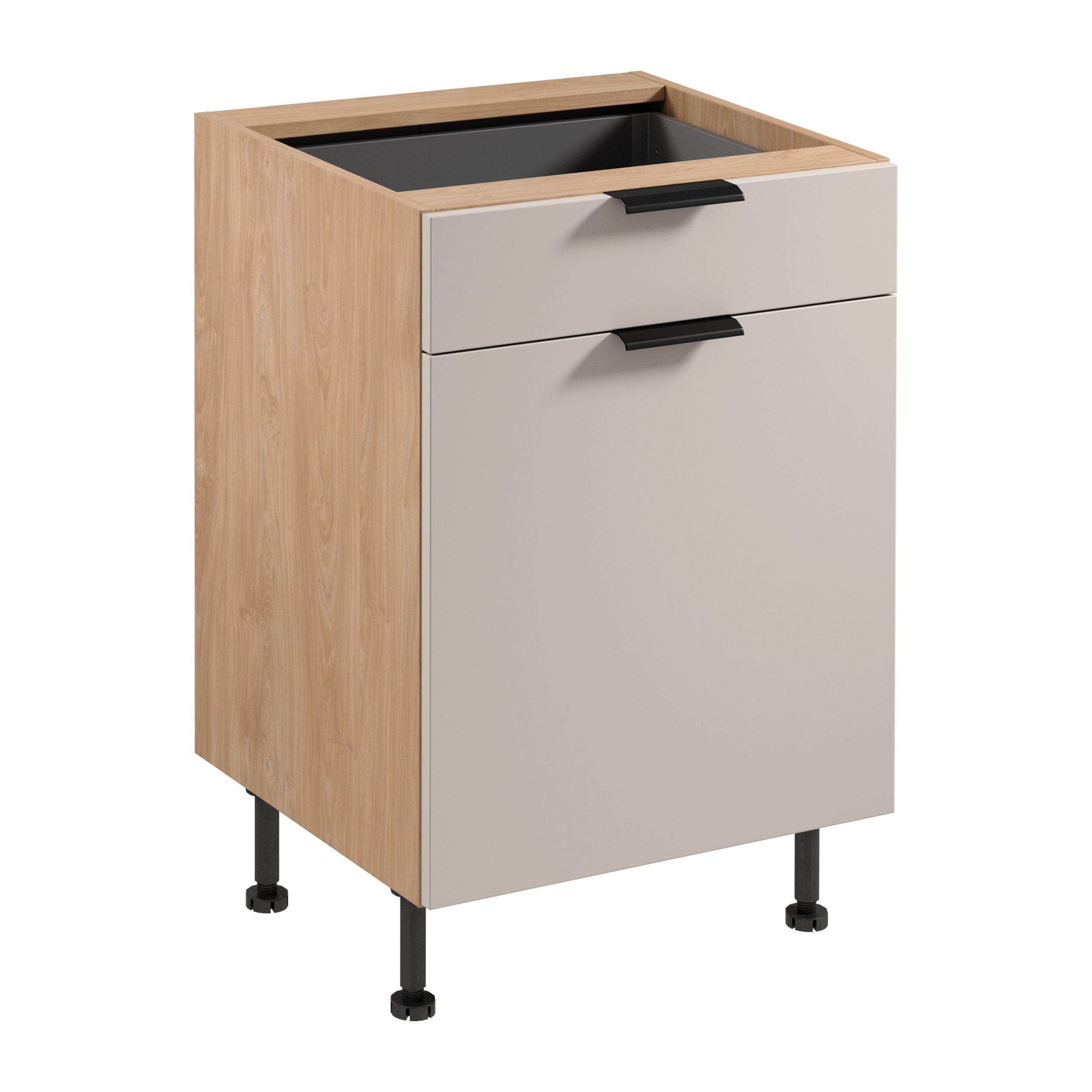 UNTERSCHRANK D60S1 P/L AX – Sorento Beige Sonoma Eiche – Beige / Sonoma Eiche - Beige/Sonoma Eiche, Holzwerkstoff (60/87/52cm) - ROYAL24_MARKT