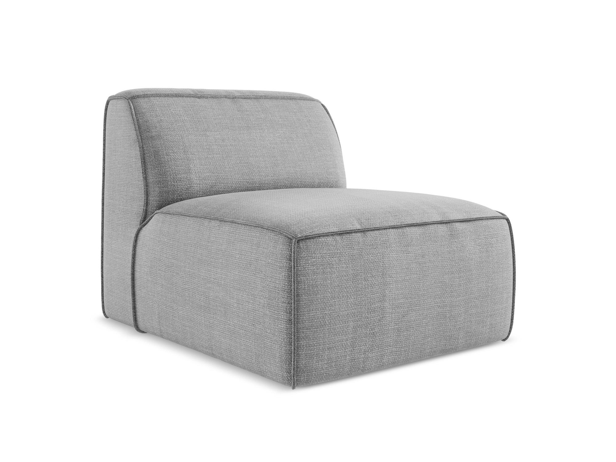 SOFAELEMENT Strukturstoff Grau - Hellgrau/Schwarz, Holzwerkstoff/Kunststoff (80/70/102cm) - Makamii