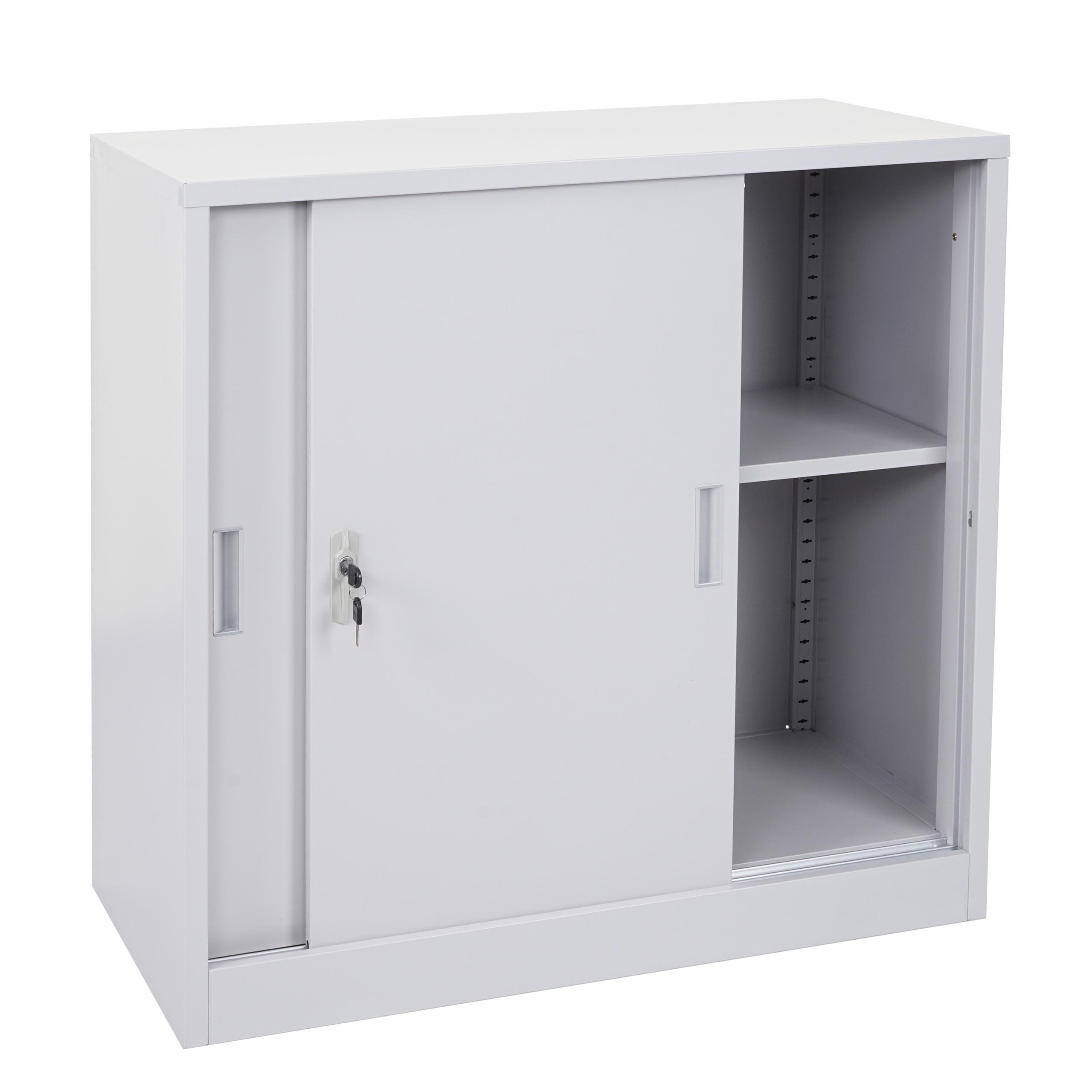 AKTENSCHRANK Grau - Grau, Metall (90/90/45cm) - MCW