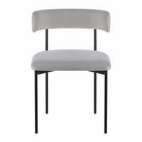 POLSTERSTUHL Loanny Samt Grau - Schwarz/Grau, Textil/Metall (54/53/78cm) - Selsey