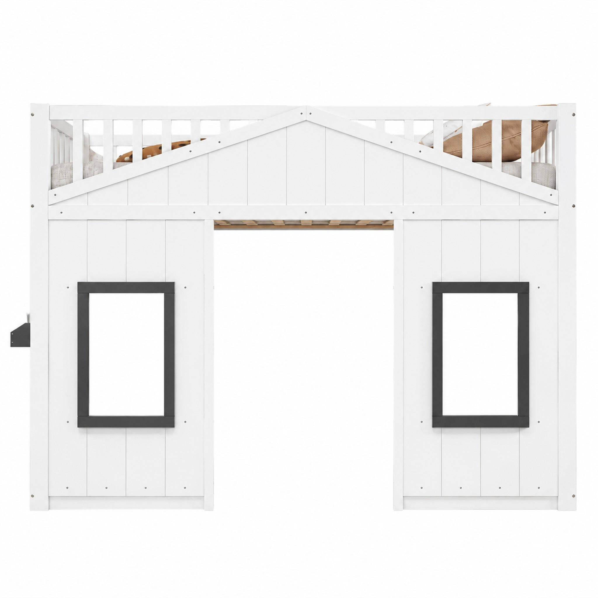 ETAGENBETT mit Treppe 90x200 cm Kiefer/MDF Weiß - Weiß, Holz (90/200cm) - Meubliv