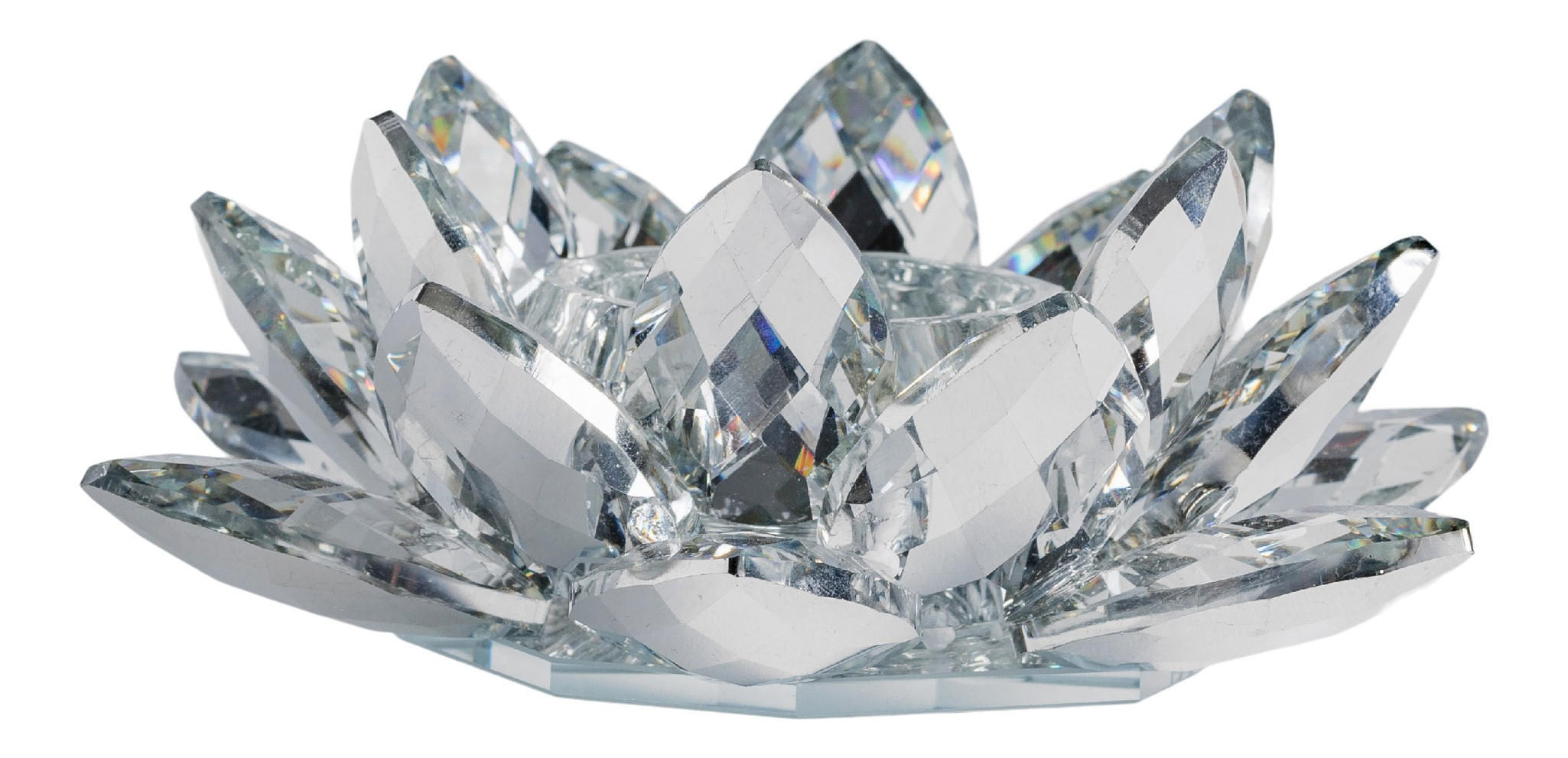 KERZENSTÄNDER Cristal shine - Silberfarben, Glas (14/5.5/14cm) - home&you