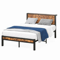 EINZELBETT 120/200 cm Antikbraun mit Stauraum und Lattenrost aus Metall - Braun, Metall (120/200cm) - MIVRAY