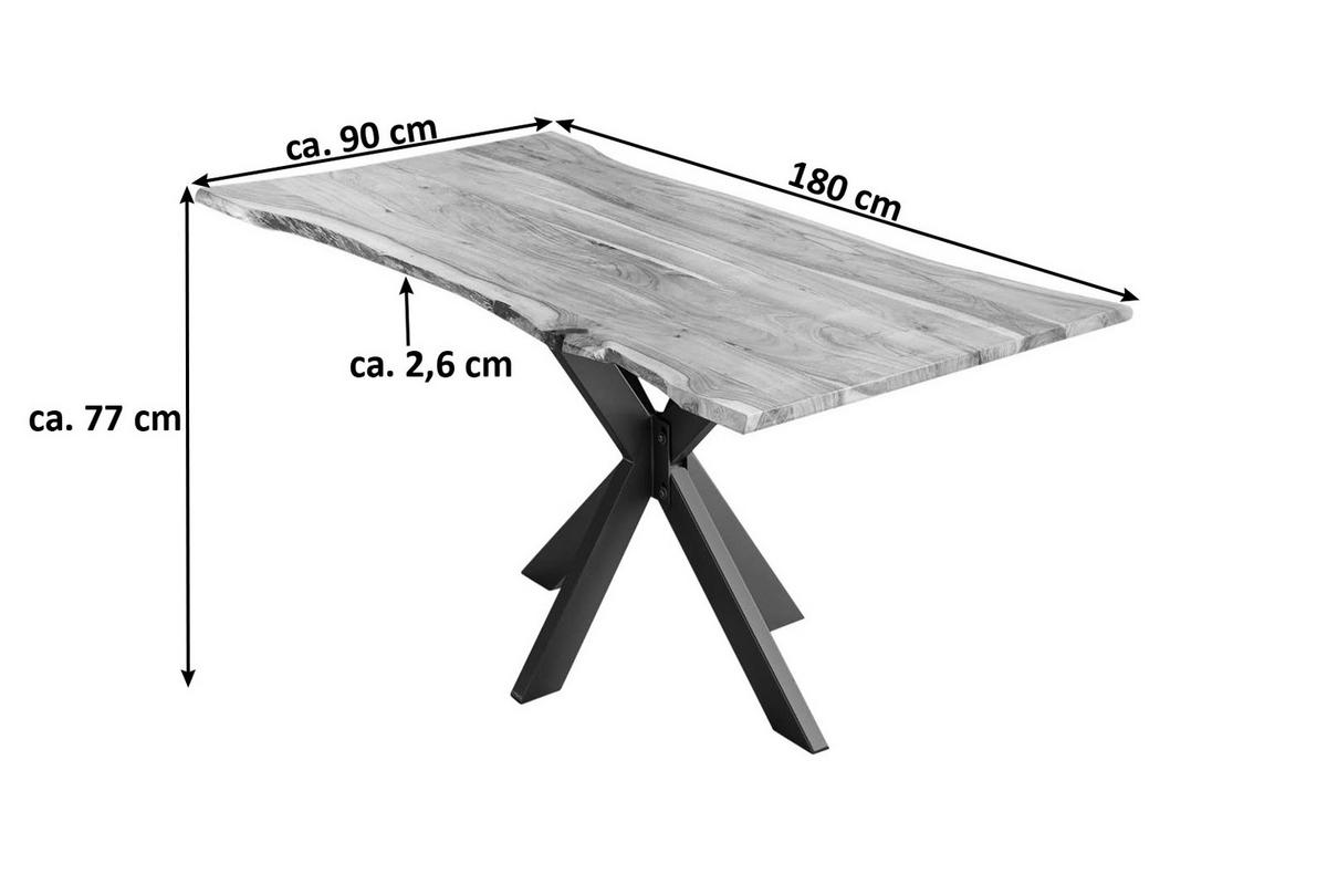 ESSTISCH HELENE - Beige/Schwarz, Holz/Metall (90/180/77cm) - SAM