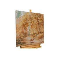 OLEJOMALBA 60/60 cm, Zvířata - pomerančová, dřevo/textil (60/60cm) - KUNSTLOFT