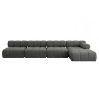 ECKSOFA modulares Sofa Razon-L3 - 380x160x70 cm Dunkelgrau Velours - Dunkelgrau, Holzwerkstoff/Textil (380/160cm) - ALTDECOR