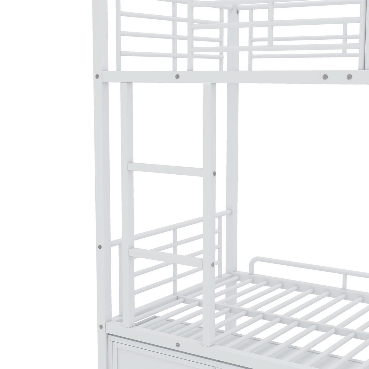 ETAGENBETT Eisen 90/200 cm Weiß - Weiß, Metall - Raumix