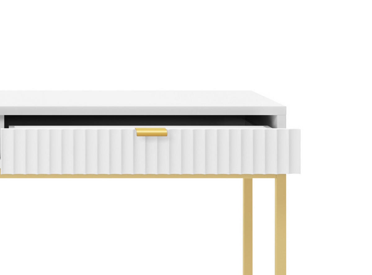 SCHMINKTISCH NOVA Weiß 104x77x50 cm Little table, Freistehend - Goldfarben/Weiß, Holzwerkstoff/Metall (50/104/77cm) - DomoHome