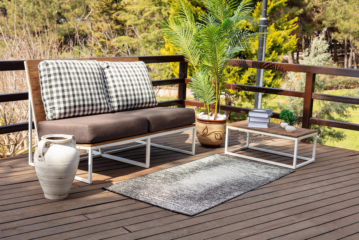 OUTDOORTEPPICH 80/150 cm Schwarz - Schwarz, Kunststoff/Textil (80/150cm) - LIVABLISS