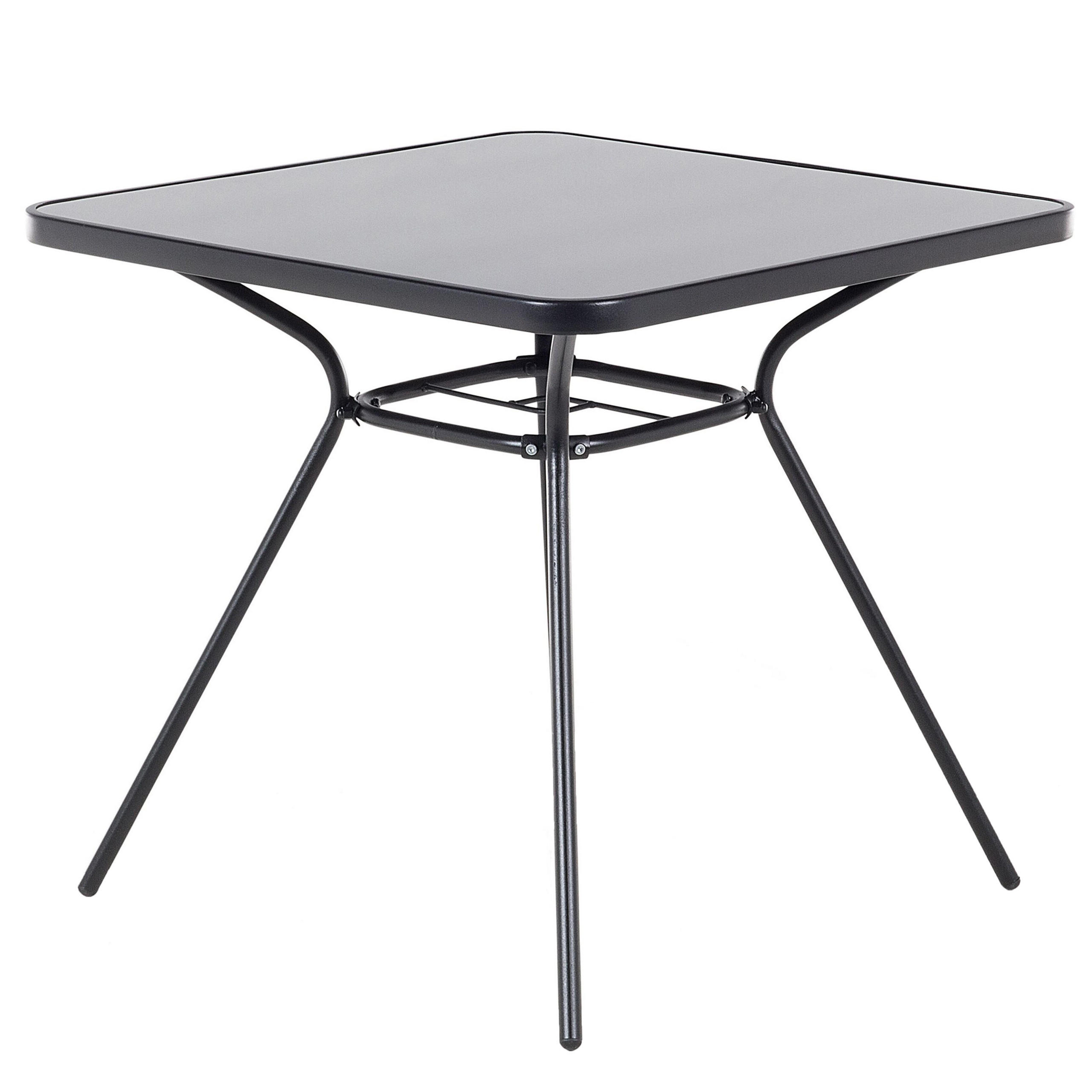 GARTENTISCH Stahl schwarz 80/80 cm Livo - Schwarz, Metall (80/80/72cm) - Beliani