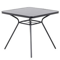 GARTENTISCH Stahl schwarz 80/80 cm Livo - Schwarz, Metall (80/80/72cm) - Beliani
