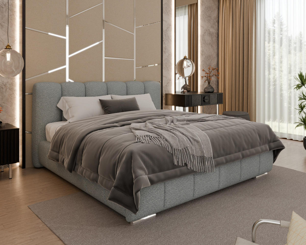 POLSTERBETT Zaira 180x200cm – Elegantes Polsterbett für modernen Wohnstil , ohne matratze, Blaugrau - Blaugrau, Holz (160/200cm) - Homesy