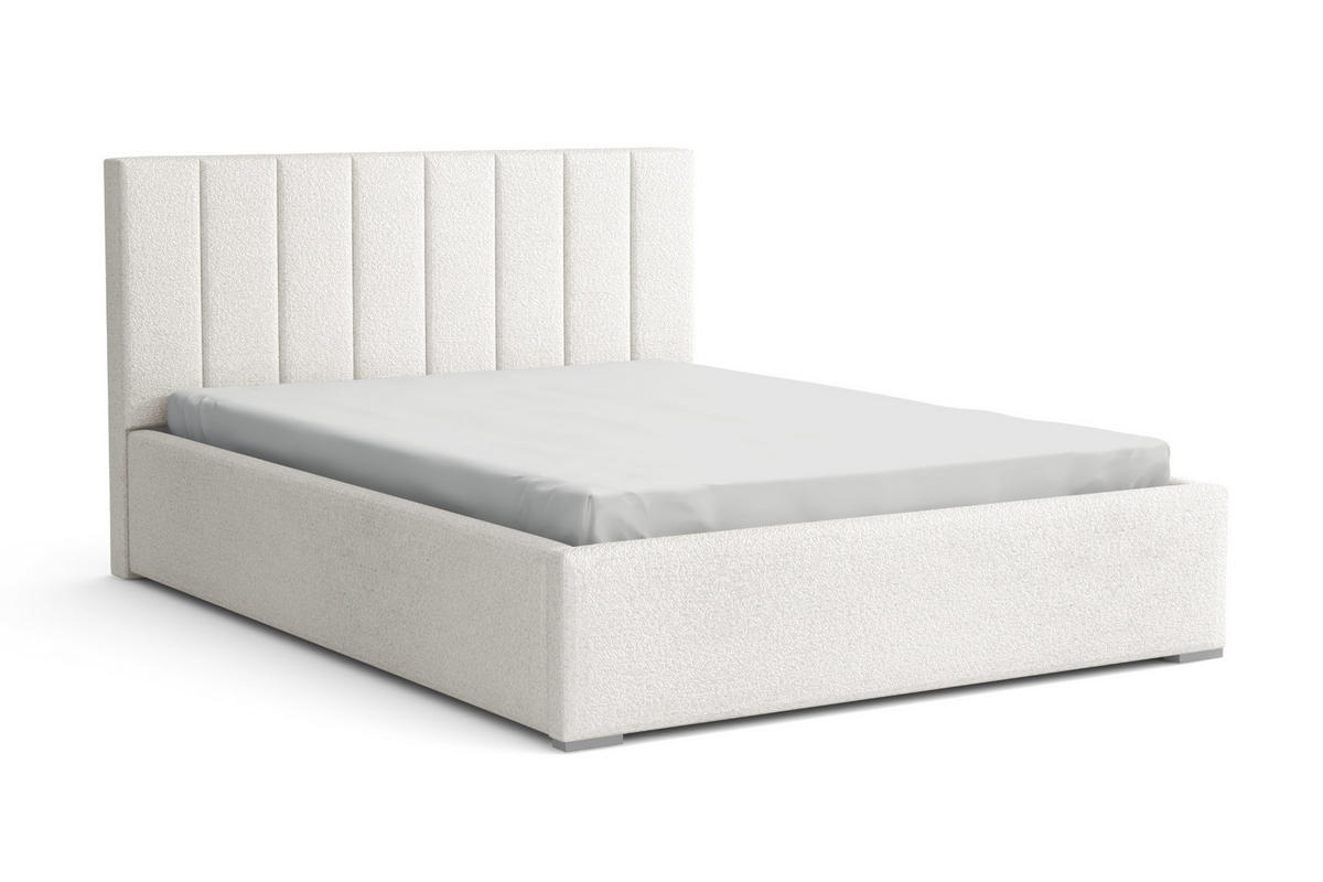 POLSTERBETT VENICE 160/200 in Boucle Weiß - Weiß, Holz/Holzwerkstoff (160/200cm) - Deine Möbel 24