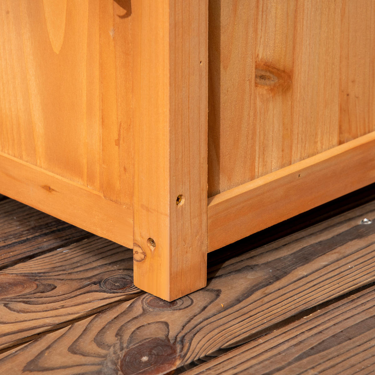 HOCHBEET DE-12124 mit Rankgitter 83/36/152 cm mit Lattenboden Natur - Braun, Holz (83/152/36cm) - ComfortXL
