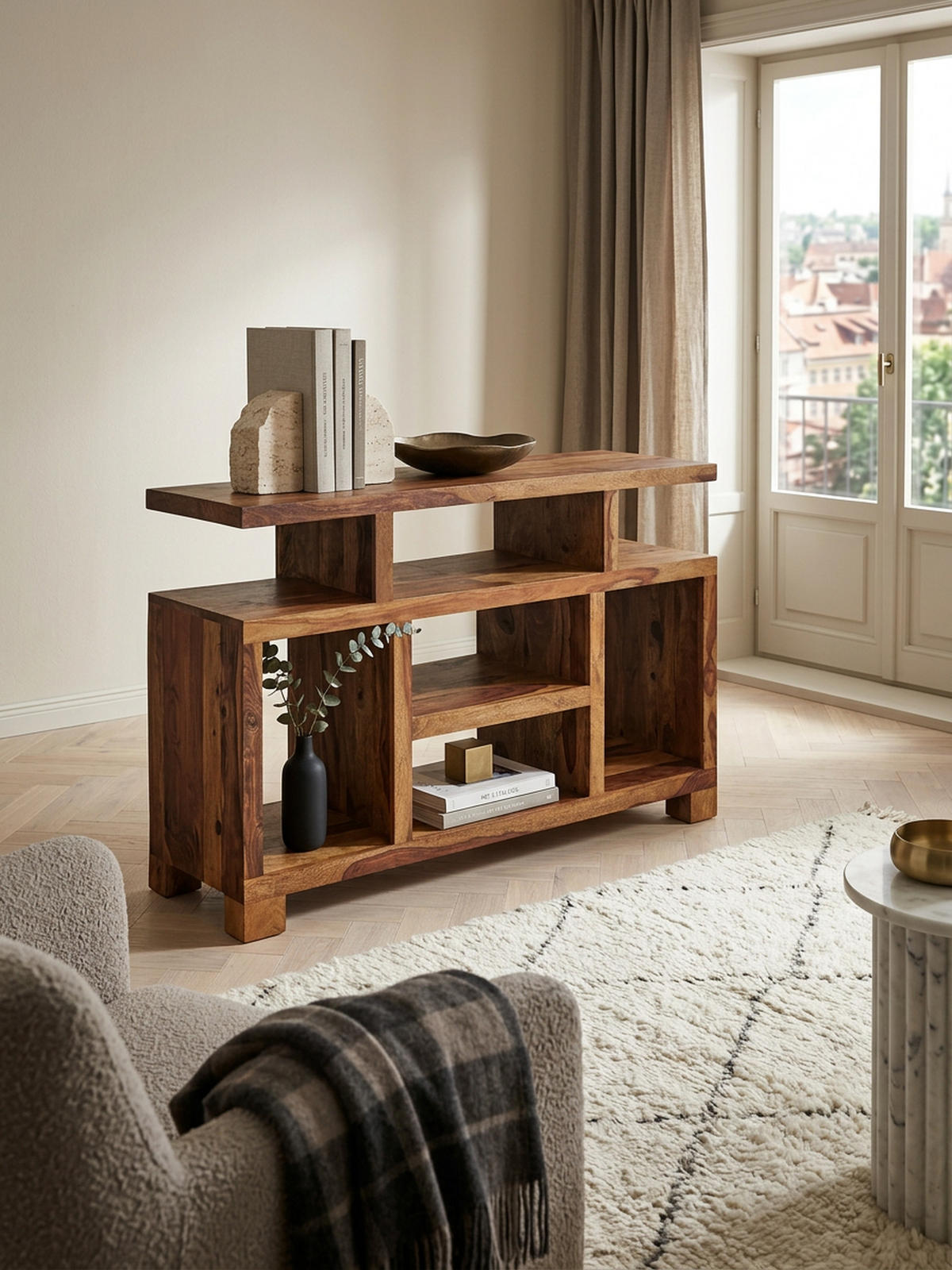 SIDEBOARD – Massivholz, 115x76x40 cm, Landhausstil, auch als TV-Kommode - Braun, Holz (115/76/40cm) - KADIMA DESIGN