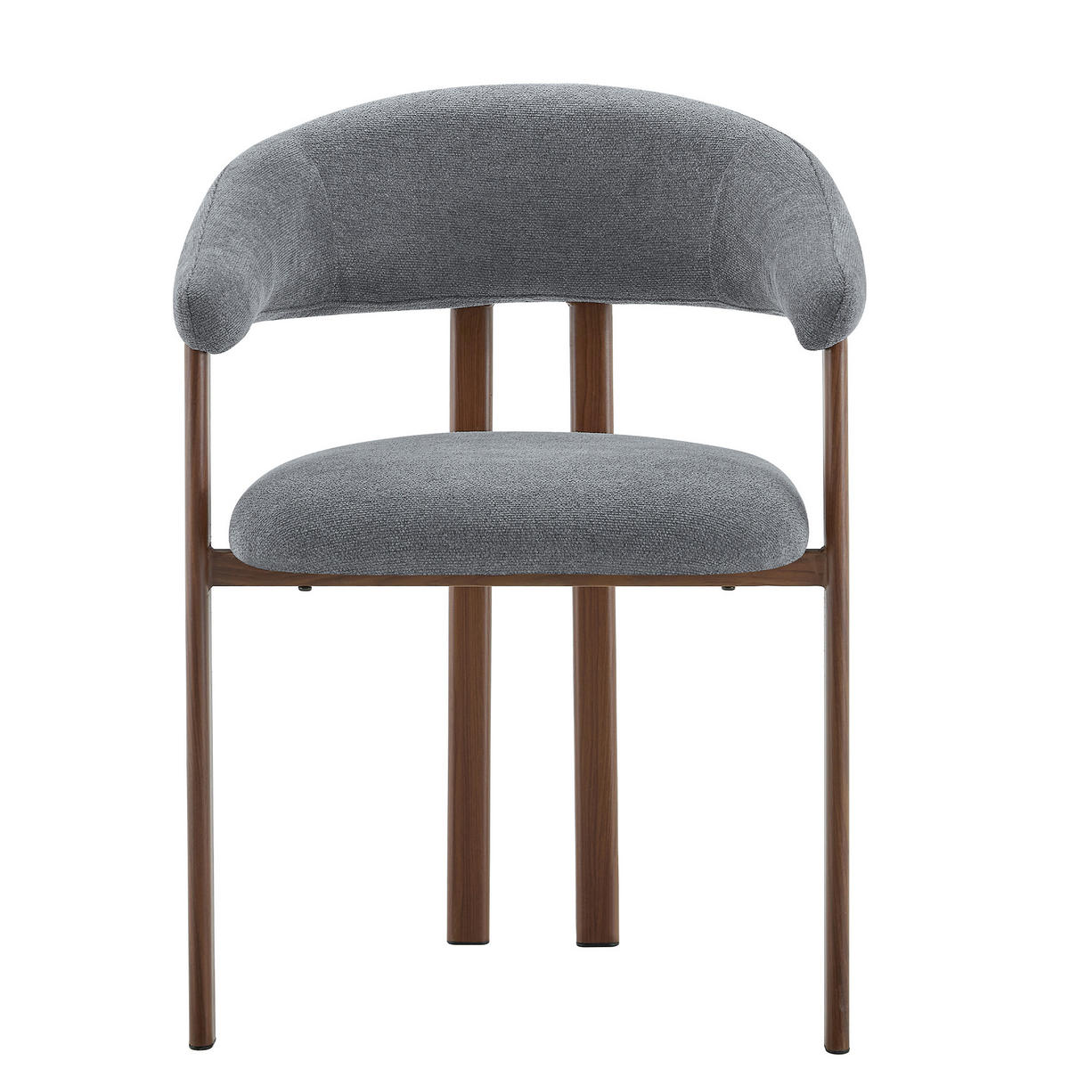 ESSZIMMERSTUHL 2ER-SET aus Stoff mit Metallbeinen, ergonomisch gepolstert im Fass-Design - Grau, Textil (60/80.5/57.5cm) - Urban Meuble