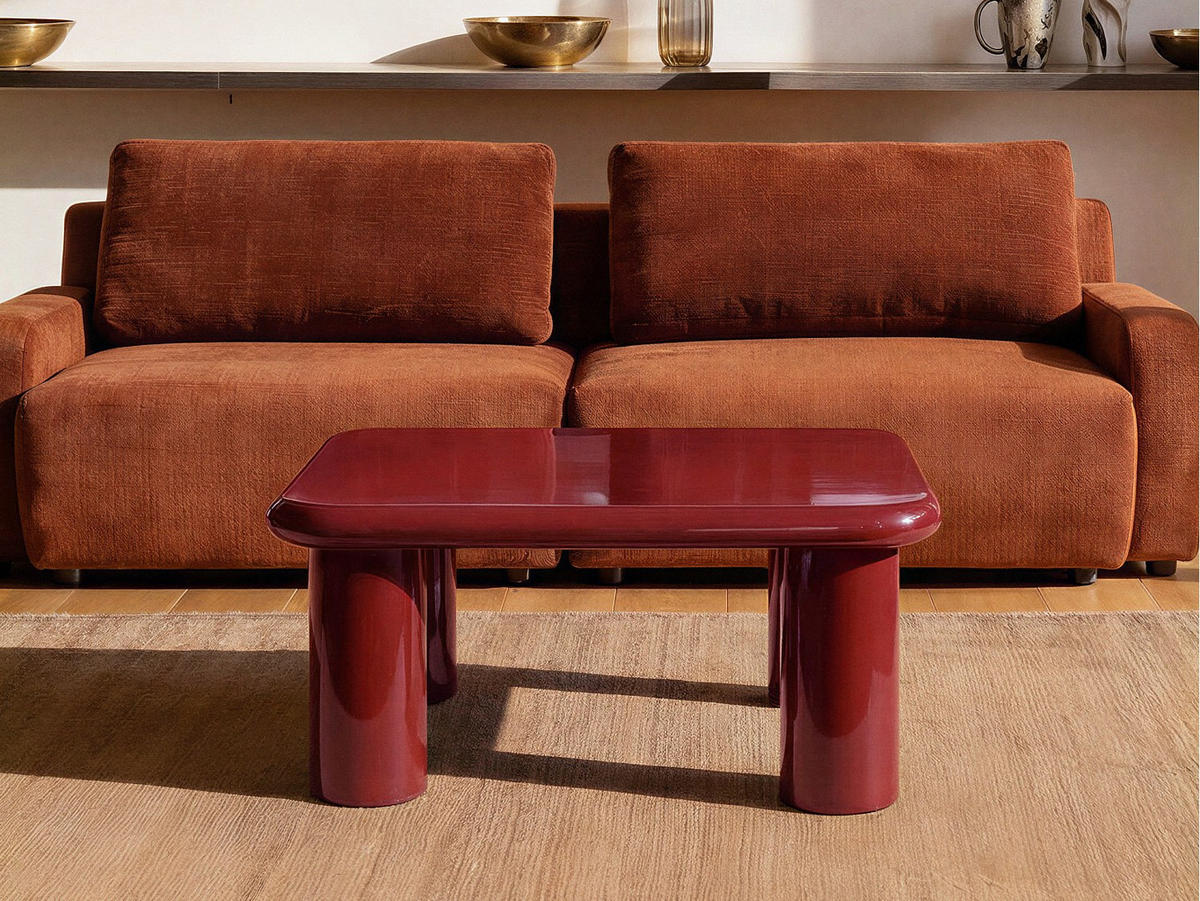 COUCHTISCH - 90 cm x 90 cm - holz - bordeaux Tamisda - Bordeaux, Holz (90/90/41cm) - Vente-Unique