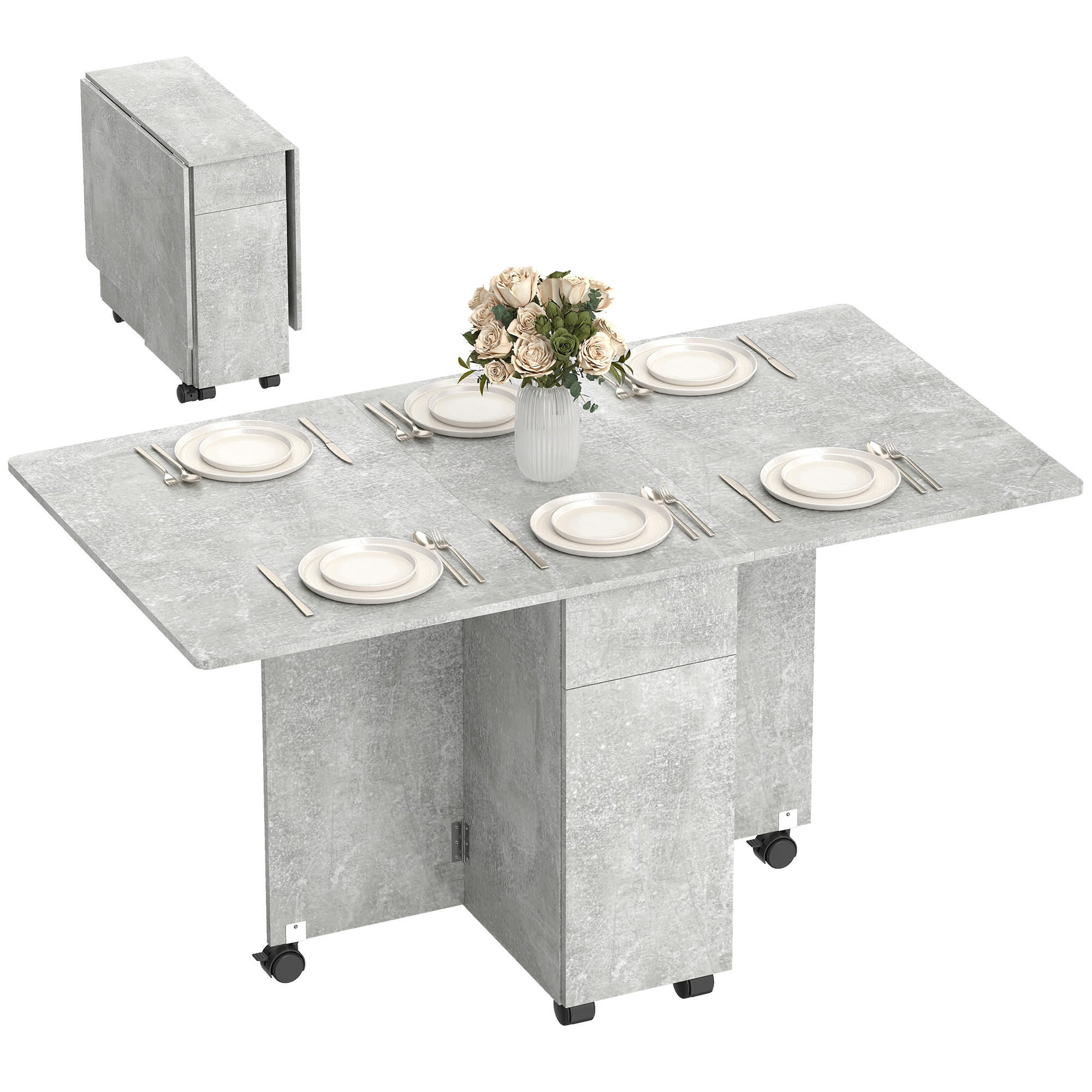 ESSTISCH Grau 1 Stück - Grau, Kunststoff (140/76/74cm) - GiPP